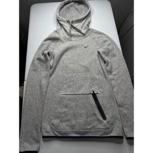 Nike Tech Fleece Hoodie Grey Heather Knit Pullover Bonded Zip Pocket Mens Small